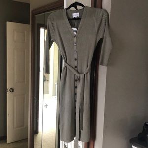 Olive green sweater dress